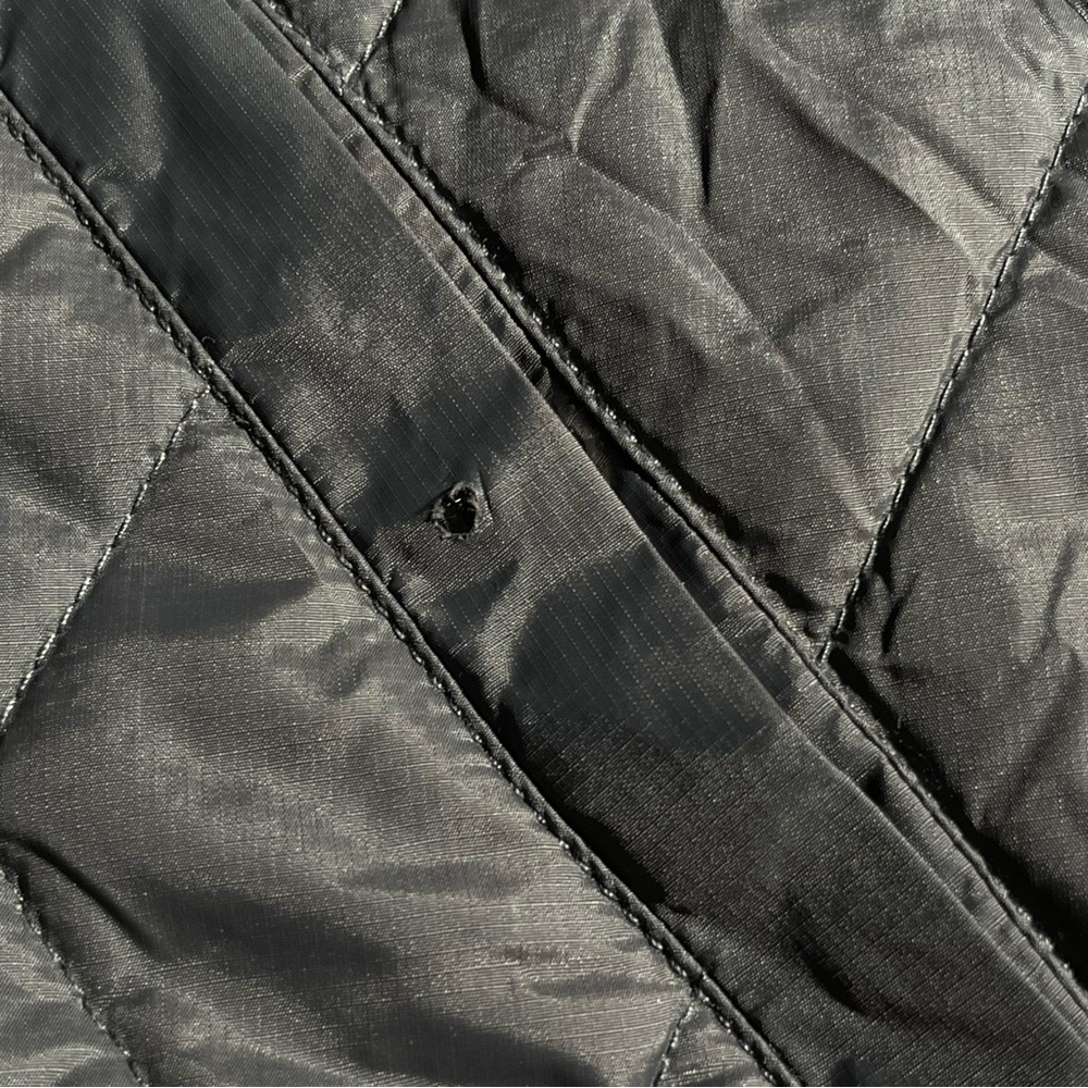 Stussy Quilted Bomber Jacket Faux Fur Collar Gray Black - Picture 6 of 6